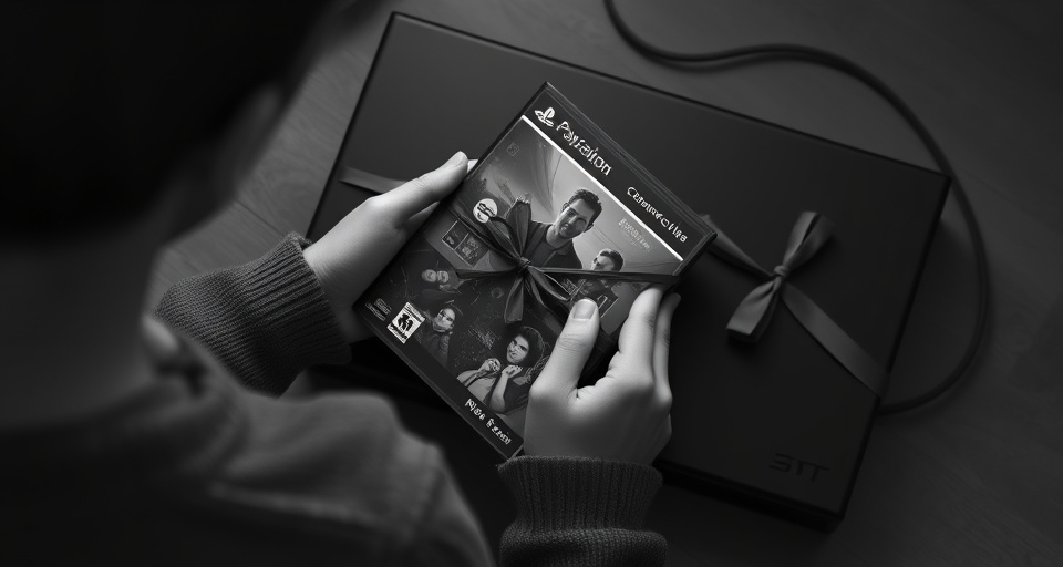 Someone checking a video game's console compatibility before giving it as a gift.