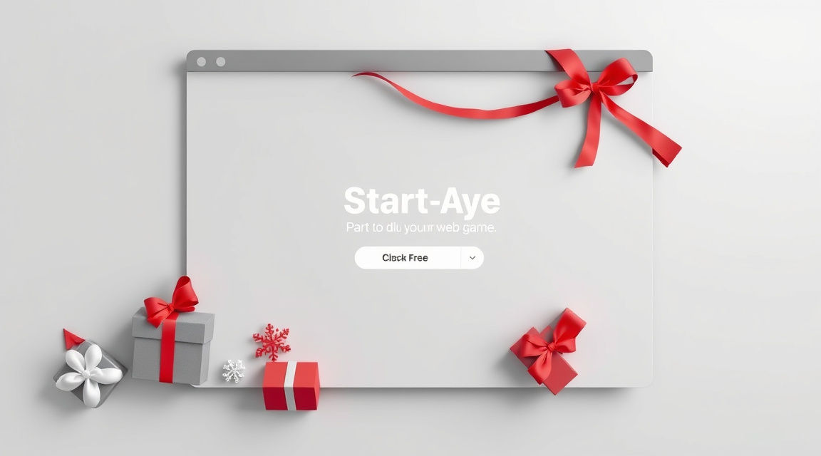 A web browser loading a free Christmas game directly without requiring installation.